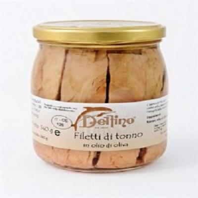 TONNO FILETTO DELFINO 540ML OLIO OLIVA VETRO