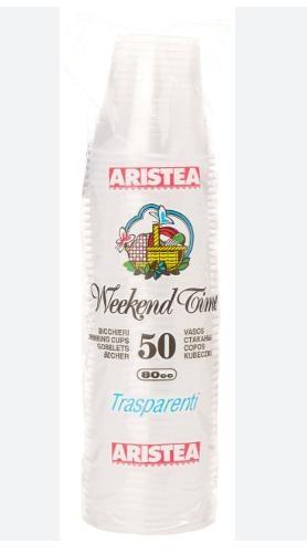 BICCHIERE CC.80 TRASPARENTE CF.50PZ ARISTEA