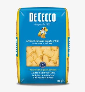 MEZZE MANICHE RIGATE 136 DE CECCO 24x500GR