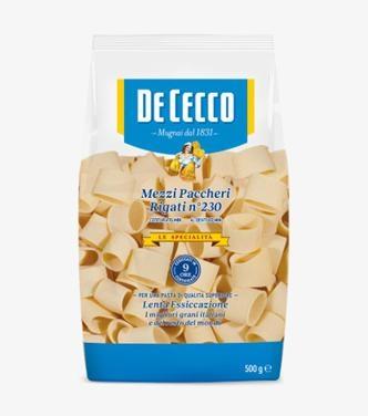 MEZZI PACCHERI RIGATI 230 12X500GR DE CECCO